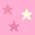 A static contact sheet of four 50x50 pixel star icons arranged in a 2x2 grid on a pink background, each with distinct pastel color variations and no visible animation or text.