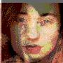 16 distinct pixelated portraits showing variations in facial expressions, hair styles, and lighting