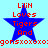 Blue star-shaped icon with red text "LiliH Loves Tigers And" above and below a repeating pattern of red "gonsxoxoxo" on light blue background.