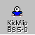 Pixelated character with white face and blue body in various poses, text 'Kickflip BS 5-0' below each instance on gray background.