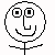 Pixelated black-and-white image with a stick-figure face and repeated text variations including 'This is', 'frank rank f ank', 'and he's', and 'sexy' in different fonts.