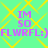 A static image with a green background and yellow pattern, featuring purple text reading "IM SO FLWRFL:)" repeated in two