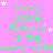A static image with a pink background displays repeated text in green and white, featuring 'Kerry Lynne Faherty is the name x333name x333' across multiple