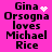 Pixelated text on bright pink background with animated heart and star effects near 'Gina' in four variations.