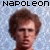 Pixelated contact sheet of two frames from an animated icon featuring a character with brown hair against a light blue background, with "Napoleon Dynamite" text at the top.