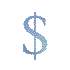 Animated sequence of dollar sign icons in varying styles and orientations across four