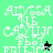 Pixelated text 'Alyssa' and 'Best Friend' in white on green, black, and dark green backgrounds with a small star icon.