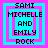 Four identical pixelated icons arranged in a , each displaying text within nested cyan and pink squares on a bright pink background