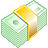 Pixelated bundle of green and white checkered fabric with a golden-yellow top, rendered in low-resolution 32-bit style.