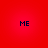 Red gradient background with four identical dark blue 'ME' text elements arranged in a