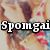A pixelated image of a character with long brown hair wearing a red and blue patterned top, overlaid with the text "Sponga" in bold white letters.