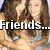 six with text overlays and a central figure, each displaying distinct phrases about friendship