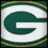 Green background with a large stylized 'G' logo on the left, yellow pixelated text reading "packers rock" and "BRETT FAVRE" on the right, and "and so does" below.