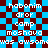 Pixelated text on a blue and maroon checkered background with visible motion blur effects.