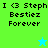 Pixelated text reads "I <3 Steph Bestiez Forever" on green and cyan backgrounds with a small star icon.