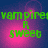 Green text reading 'vampire R sweet' on a pink and blue gradient background with subtle light effects.