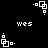 Black background with white pixelated text 'wes' and four white square-based icons with small dots above and below them, arranged in a pattern