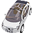 Pixelated abstract shape with layered brown, gray, and white sections against a light gray background.