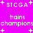 Pixelated text and symbols on a bright pink background with white text and plus signs.