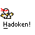 Animated contact sheet of a pixel art character performing a Hadoken energy attack with multiple frame variations showing motion effects and text.