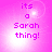 Pixelated pink background with four identical displaying 'its a Sarah thing!' text and subtle light effects