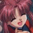 A pixelated anime-style character with pink hair and a red outfit appears on the left side of a contact sheet, while the right side displays