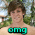 six pixelated images showing a shirtless person with brown hair against a blurred outdoor background, each with distinct text or symbols overlaid