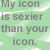Animated contact sheet showing two frames of a green-themed buddy icon with pixelated text and cloud-like background patterns.