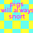 Pixelated text 'pigs will always snort' on a yellow and cyan checkered background with a diamond pattern overlay.