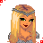 Pixel art contact sheet showing multiple views of a female warrior character with chainmail armor, holding swords and wearing a headband, alongside text elements "silly english" and partial "knights".