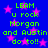 Blue background with pink stars and green pixelated text reading LEAM u rock Morgan and Austin do to!!