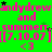 A green background displays repeated pink text and symbols in a pattern with animated star changes