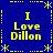 Blue background with yellow pixelated text and decorative elements arranged in a pattern