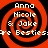 Four identical red and black spiral patterns with white text reading "Anna Nicole & Jake We Besties" arranged in a on a black background