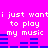 Pixelated text and audio equalizer bars on a bright pink background, with repeated phrases and changing bar heights.