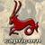 A 50x50 pixel animated buddy icon featuring a red Capricorn zodiac symbol on the left frame and the word "SOLID" in red text on the right frame, both set against a gray transparent background with visible dithering.