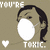 Pixelated image of a person with dark hair wearing a white mask, repeated in three on a beige background with text and symbols