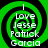 Green and black spiral background with white text reading 'I Love Jesse Patrick Garcia' in four identical quadrants.