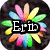 A static buddy icon with a black circular background featuring colorful flower petals and text reading "Erid" over the top half, "Flowers" in the middle, and "III" at the bottom.