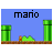 Animated contact sheet showing Mario's movement across 18 frames in a pixelated Super Mario Bros. style, with blue sky background and green pipes.