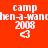 Four quadrants display identical text and symbols on red, orange, yellow, and orange backgrounds with pixelated white lettering.