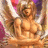 Pixelated image of a muscular figure with wings and flowing hair against a light blue background, next to bold text.