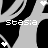 A static digital image displays repeated text "stasia" with a rainbow gradient, surrounded by small heart icons in various color combinations against a black and gray striped background.