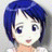 A 48x48 pixel anime-style character icon with blue hair and a black background featuring stylized text, presented as part of an animated contact sheet.