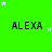 Green background with repeated 'ALEXA' text and white stars in various positions across the frame.