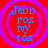 Four identical circular icons with purple rings on a red background, each containing blue text reading "Jedi Fox Ivy Sox" in stacked lines.