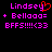 Pixelated text displays 'Lindsey + Bella = BFFS!!!!!<33' in bright pink with a red heart symbol replacing the 'y' in Lindsey on the left side.