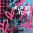 Pixelated of pink hearts and blue lines with repeated text "HOLD ON TO ME" in white, set against a dark background