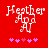 Red background with white pixelated text "Heather And AJ" and five pink pixelated stars below, with one star changing color between frames.