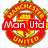Four soccer-themed buddy icons arranged in a : Manchester United crest, "Man Utd" text, Arsenal crest, and two soccer ball icons with "and" and "Fans" text